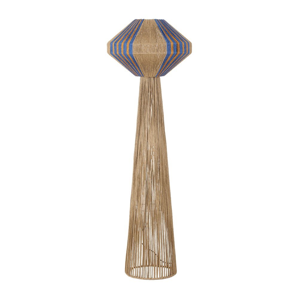 Lampadar albastru/în culoare naturală cu tapițerie din frânghie (înălțime 152 cm) Abby – Nova Luce