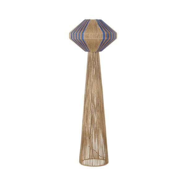 Lampadar albastru/în culoare naturală cu tapițerie din frânghie (înălțime 152 cm) Abby – Nova Luce