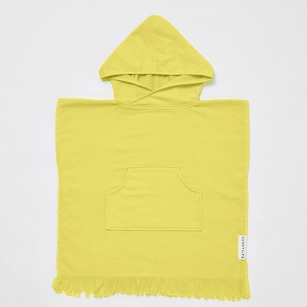 Prosop de plajă pentru copii 3-6 ani Sunnylife Checkerboard, galben-image-1