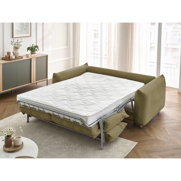 Canapea verde extensibilă 214 cm Ernest – Bobochic Paris-image-1