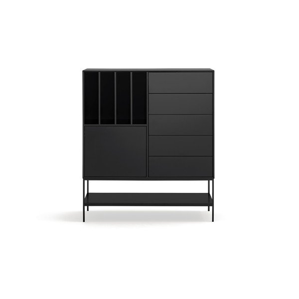 Dulap negru 120x140x45 cm Platt – Teulat