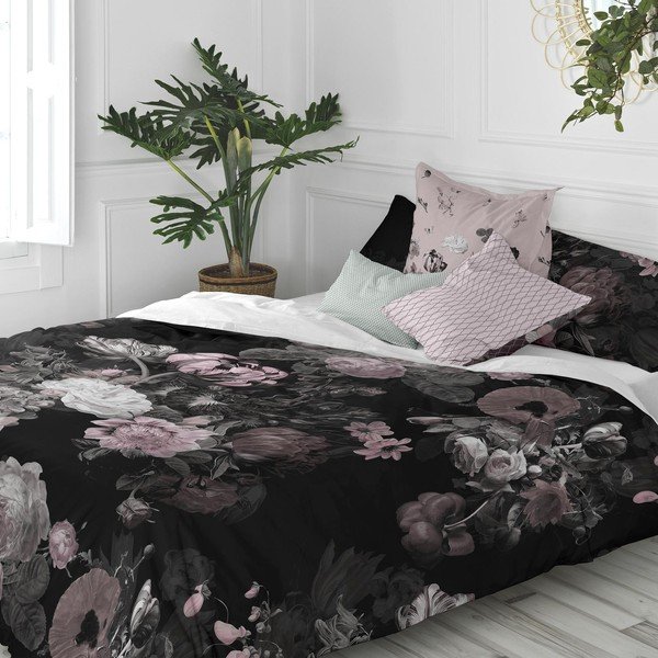 Husă de pilotă neagră din bumbac pentru pat de o persoană 140x200 cm Onyx – Happy Friday-image-2