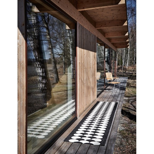 Covor tip traversă pentru interior și exterior negru/crem 70x250 cm Poppy Black Vanilla – Pappelina-image-4