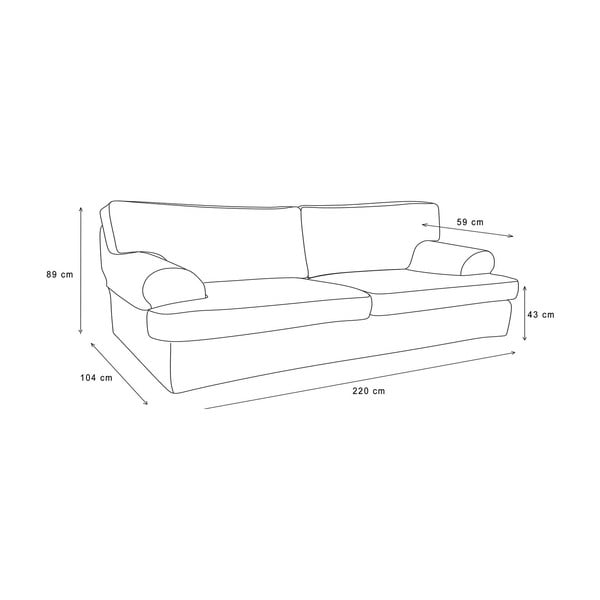 Canapea cu 4 locuri Rodier Merino, negru-image-3