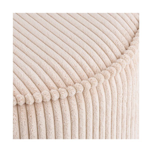 Puf bej cu tapițerie din catifea reiată Taupo – House Nordic-image-3