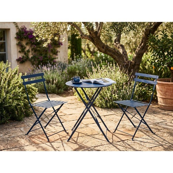Set mobilier de grădină Bonami Essentials Retro, albastru închis-image-1