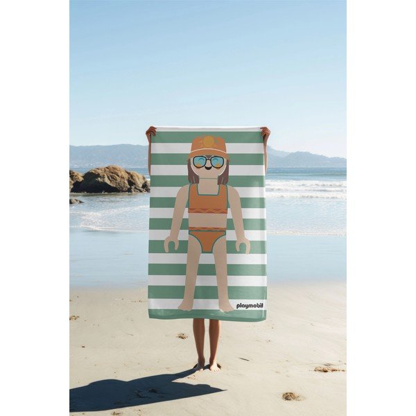 Prosop de plajă verde din bumbac din frotir 75x140 cm Summer Girl – Playmobil-image-2
