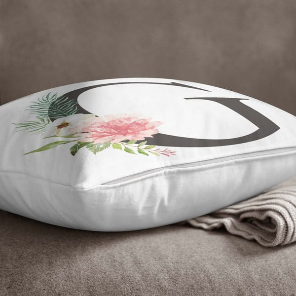 Față de pernă Minimalist Cushion Covers Floral Alphabet G, 45 x 45 cm
