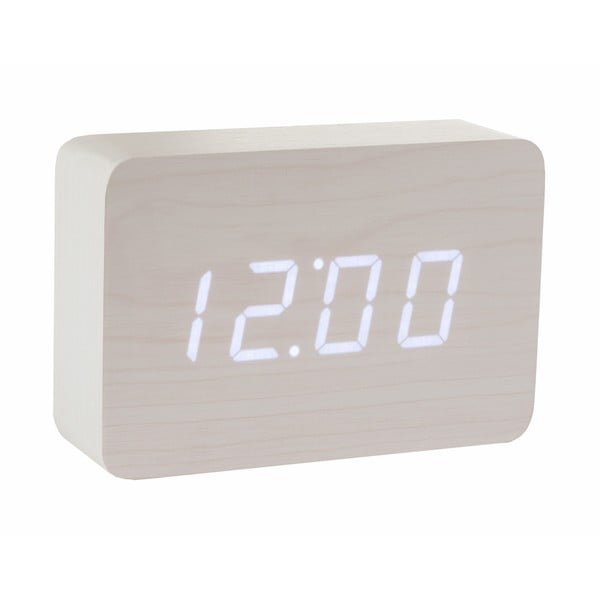 Ceas deșteptător cu LED Brick Click Clock, alb