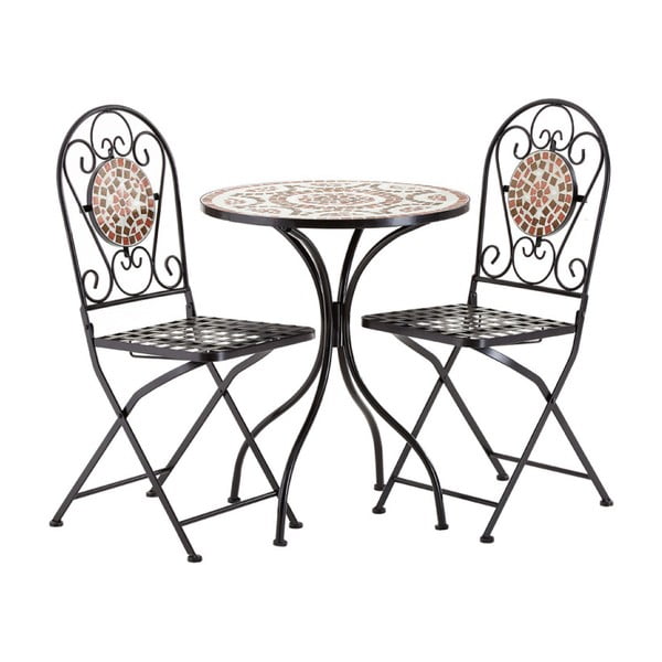 Set masă și 2 scaune de grădină Premier Housewares Amalfi, mozaic, maro