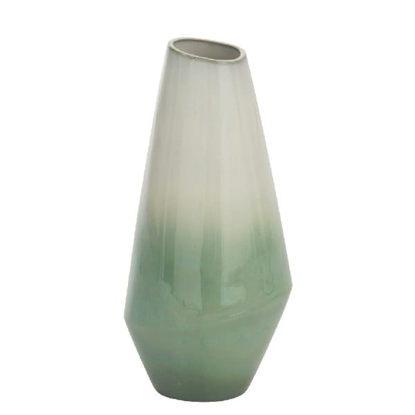 Vază din ceramică J-Line Botanic, înălțime 33 cm, verde-alb
