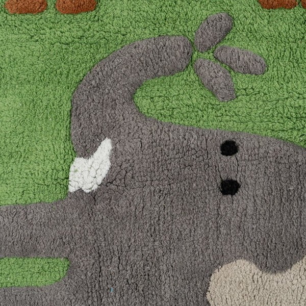 Covor tip traversă verde lavabil din bumbac 90x175 cm Animals – Ixia-image-2