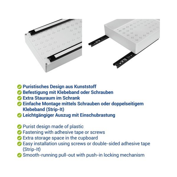 Raft suplimentar alb ajustabil din plastic 27x40 cm Simon – Wenko-image-2