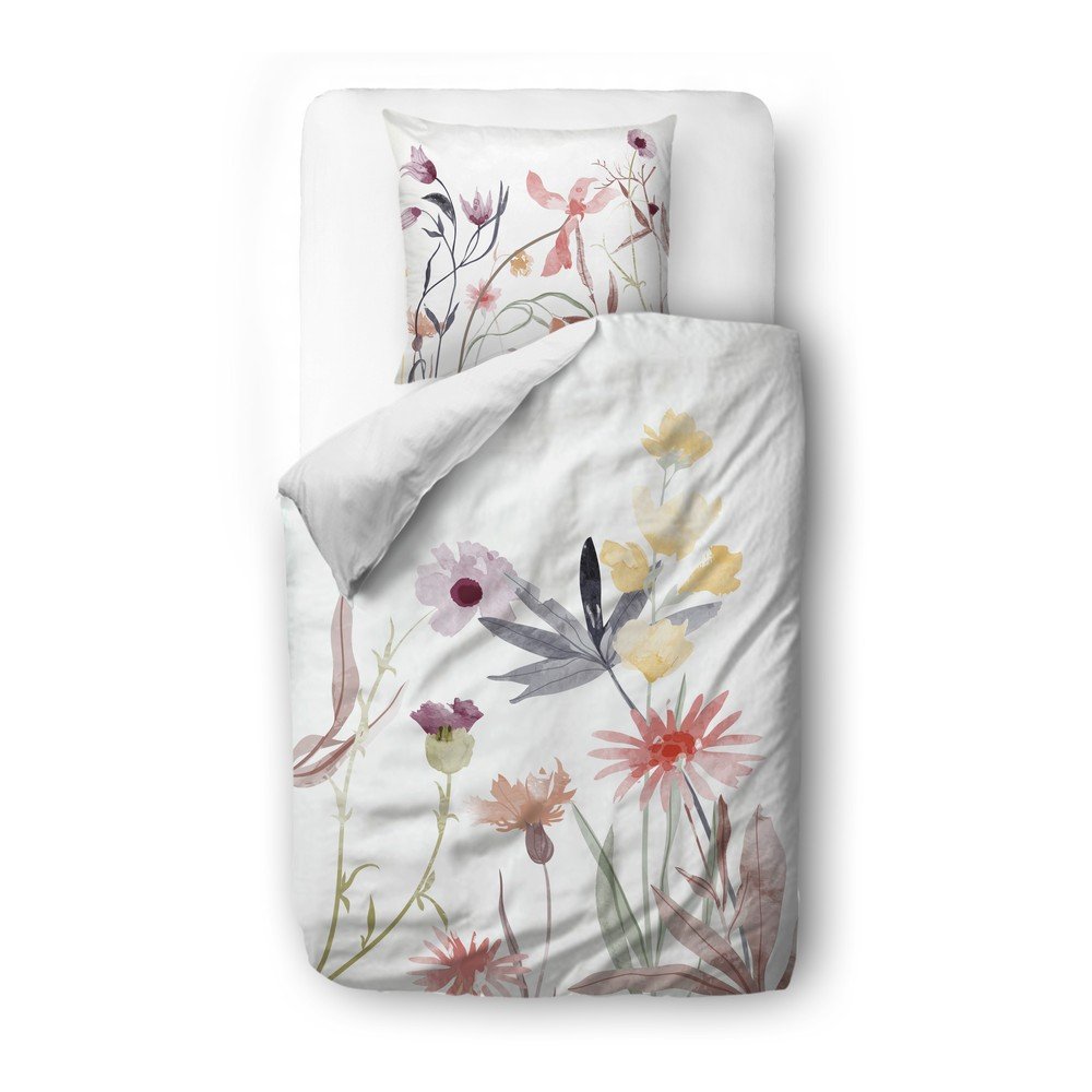 Lenjerie de pat albă din bumbac satinat pentru pat de o persoană 140x200 cm – Butter Kings