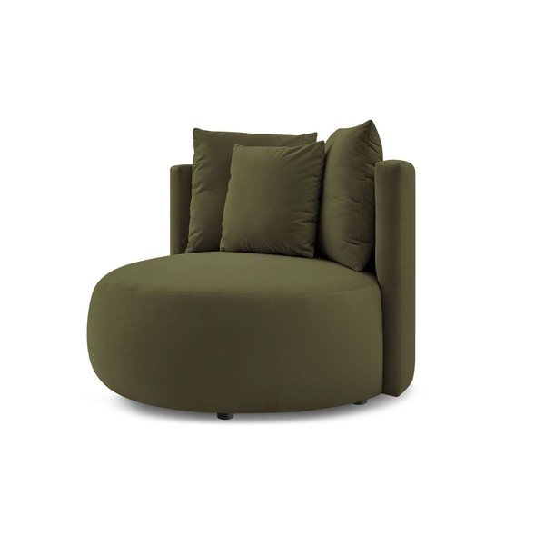 Fotoliu verde cu tapițerie din catifea Cesar – Bobochic Paris