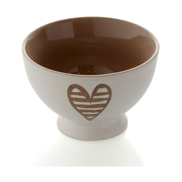 Bol din ceramică Brandani Heartbeat, ⌀ 14 cm, gri