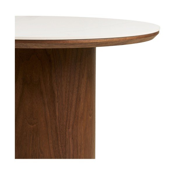 Măsuță de cafea în culoare naturală închisă rotundă cu blat ceramic ø 60 cm Noli – House Nordic-image-4