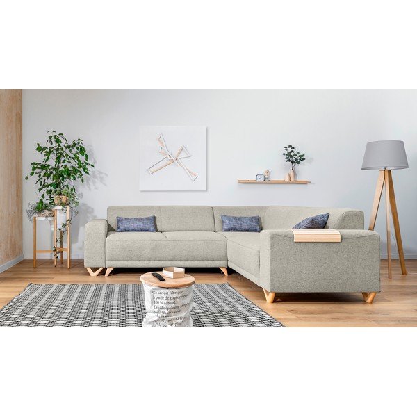 Colțar bej extensibil/cu spațiu de depozitare (cu colț pe partea dreaptă/în formă de ”L”) Classy Sophie – Miuform-image-1