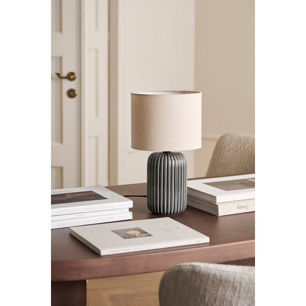 Veioză gri/bej din material textil (înălțime 36 cm) Mizu – Ellos Home-image-2
