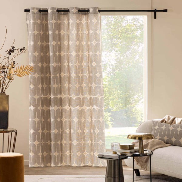 Draperie neagră-bej 140x240 cm Ondine – douceur d'intérieur-image-1