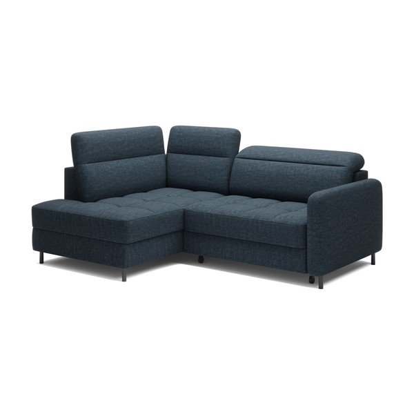 Colțar albastru extensibil/cu spațiu de depozitare cu tapițerie din catifea (cu colț pe partea stângă/în formă de ”L”) Barea – ELTAP-image-2