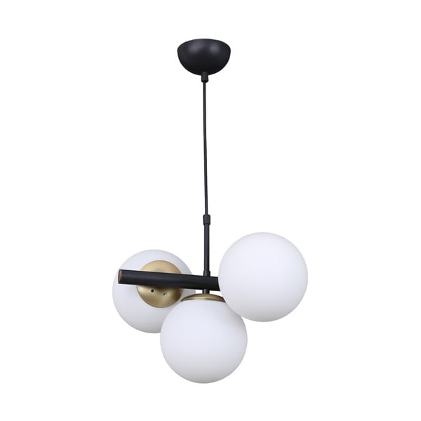 Lustră alb-negru  cu abajur din sticlă ø 15 cm Cascade – Squid Lighting