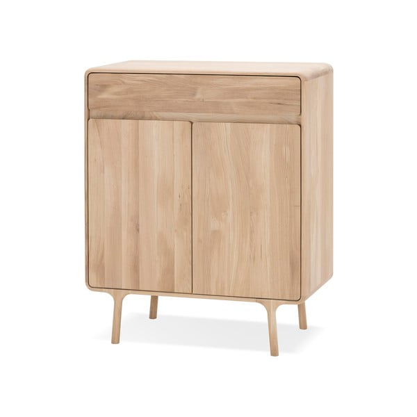 Comodă cu sertar din lemn masiv de stejar Gazzda Fawn-image-2