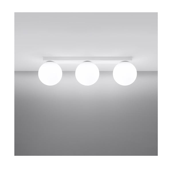 Plafonieră albă cu abajur din sticlă ø 12 cm Umerta – Sollux-image-2