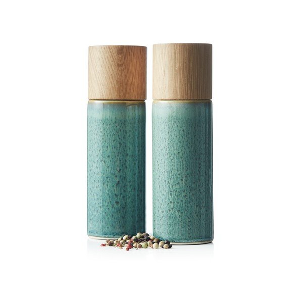 Set de râșnițe de sare și piper verde 2 buc. din ceramică Gastro Green – Bitz-image-3