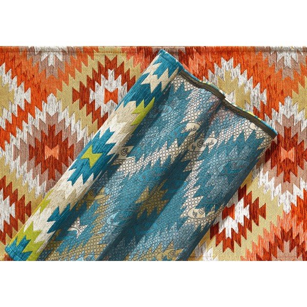 Covor tip traversă verde/albastru lavabil 55x190 cm Avana Oasi – Floorita-image-2