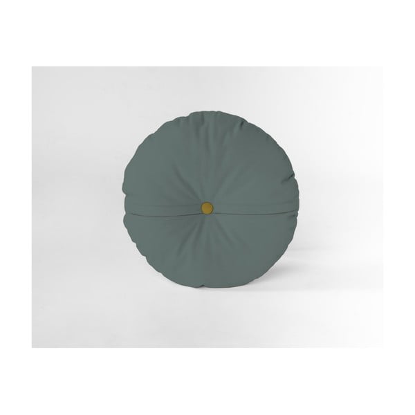 Pernă decorativă rotundă cu husă din catifea Velvet Atelier Turquoise, ⌀ 35 cm-image-1
