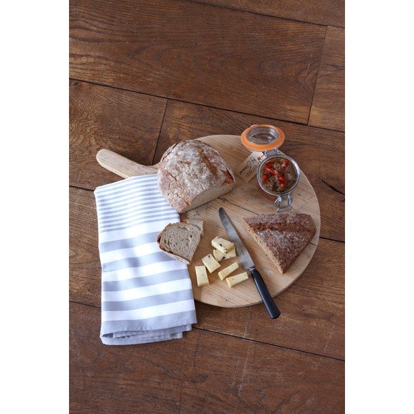 Set 2 șervete de bucătărie cu dungi Walra, 50 x 50 cm, gri -image-1