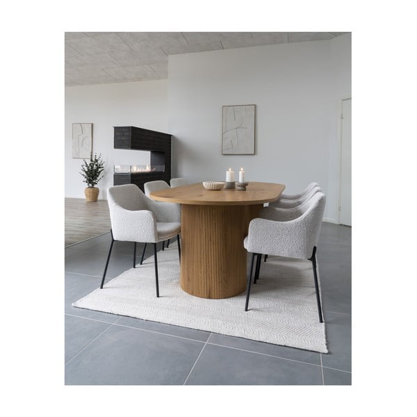 Masă de dining cu aspect de lemn de plop 100x210 cm Boavista – House Nordic-image-3