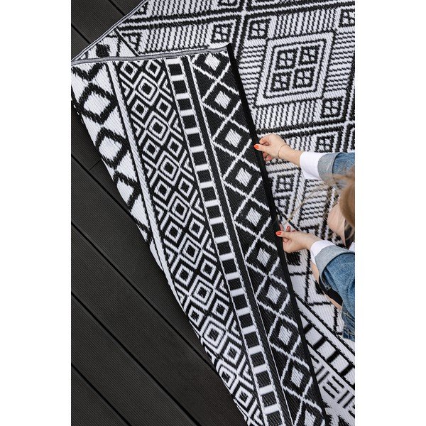 Covor pentru exterior Green Decore Relic, 150 x 240 cm, alb-negru-image-3