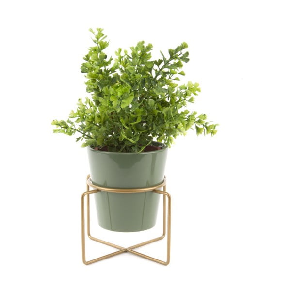 Ghiveci din ceramică cu suport Present Time Coy, verde-image-2