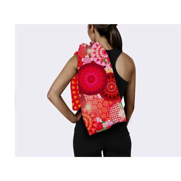 Prosop de plajă roșu cu uscare rapidă 50x100 cm – HIP-image-2