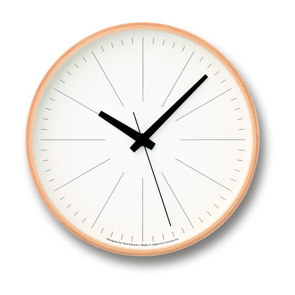 Ceas de perete Lemnos Clock Line, ⌀ 30,5 cm, ramă maro 
