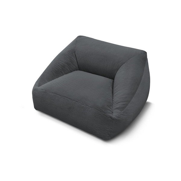 Fotoliu bean bag gri închis cu tapițerie din blană artificială Lilibet – Bobochic Paris-image-3