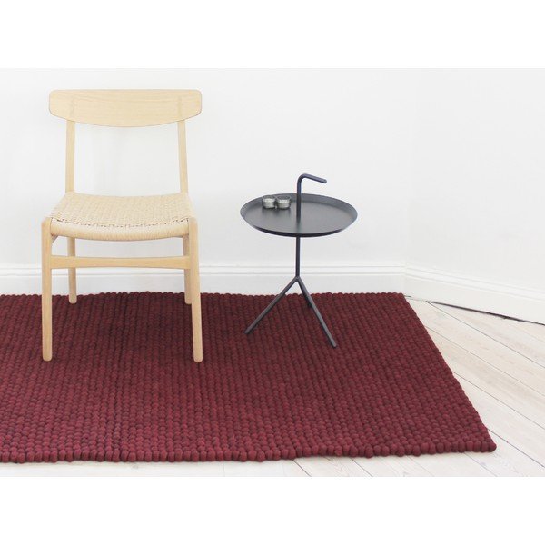 Covor cu bile din lână Wooldot Ball Rugs, 120 x 180 cm, vișiniu închis-image-1