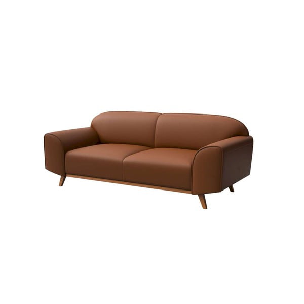 Canapea maro coniac cu tapițerie din piele 193 cm Nesbo – MESONICA-image-2
