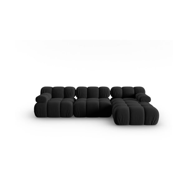 Canapea neagră cu tapițerie din catifea 285 cm Bellis – Micadoni Home
