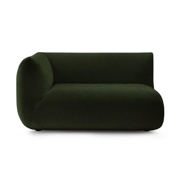 Modul pentru canapea verde cu tapițerie din catifea reiată  (cu colț pe partea stângă ) Lecomte – Bobochic Paris