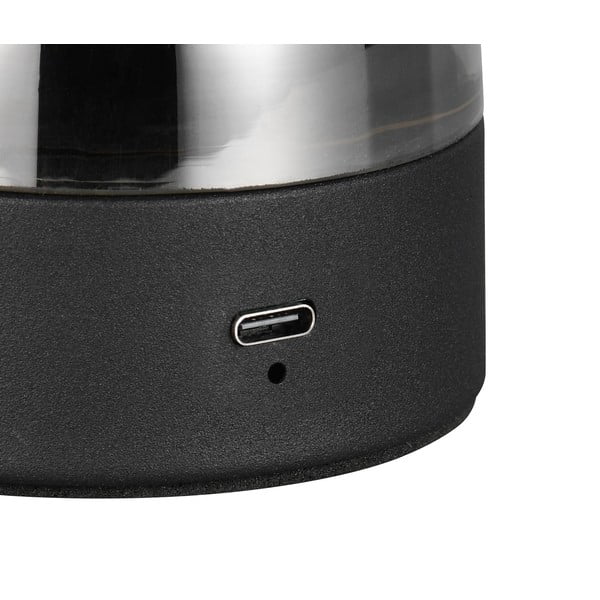 Veioză gri LED cu abajur din sticlă (înălțime 18 cm) Dooley – Trio-image-3