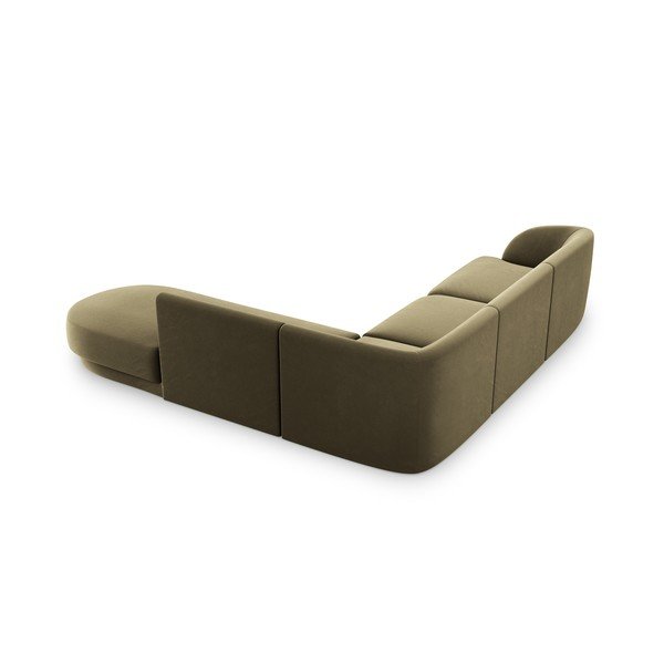 Colțar verde cu tapițerie din catifea (colț pe partea dreaptă) Miley  – Micadoni Home-image-4