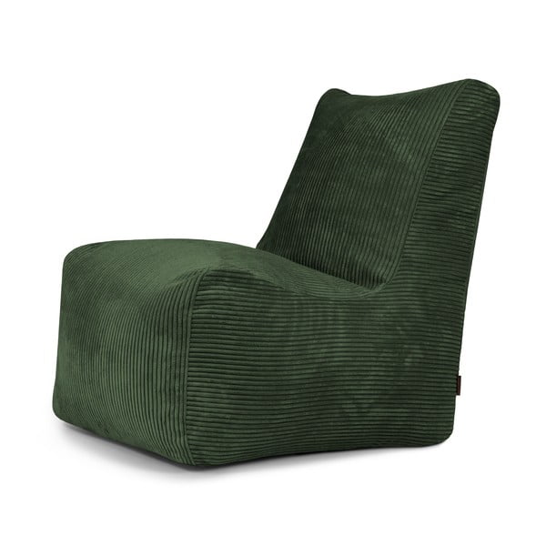 Fotoliu bean bag verde cu tapițerie din catifea reiată Seat Lounge – SLOWDOWN