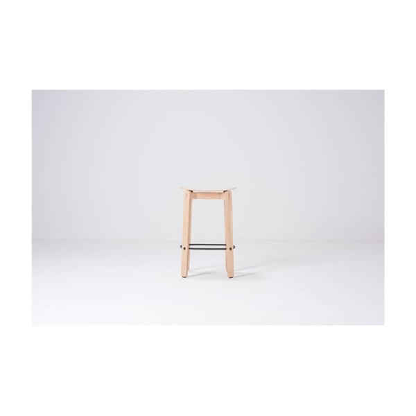 Scaun de bar în culoare naturală din lemn de stejar (înălțime șezut 65 cm) Nora – Gazzda-image-2