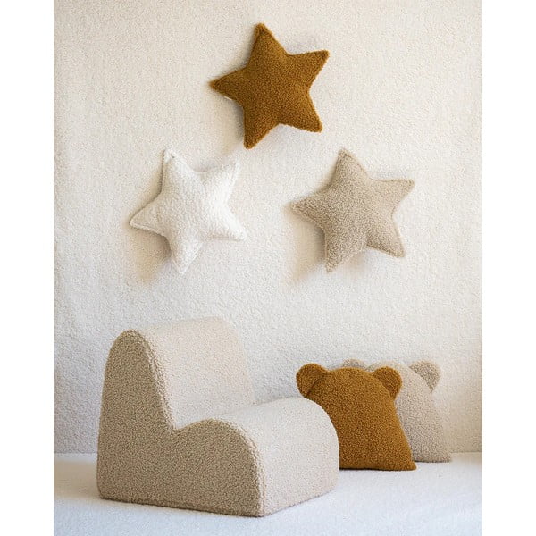 Pernă decorativă pentru copii maro cu tapițerie din țesătură bouclé Bear – Wigiwama-image-4