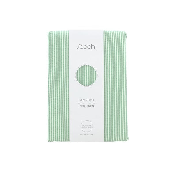 Lenjerie de pat verde-deschis din bumbac pentru pat de o persoană 140x200 cm Cheerful – Södahl-image-4