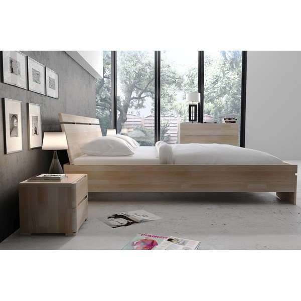 Noptieră din lemn de fag cu 2 sertare SKANDICA Sparta-image-1