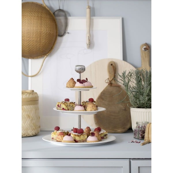 Etajeră din porțelan pe 3 nivele Kähler Design Hammershoi Etagere, ⌀ 28 cm, alb-image-1